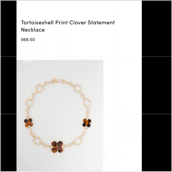Ann Taylor tortoise shell print clover statement necklace - Picture 10 of 13